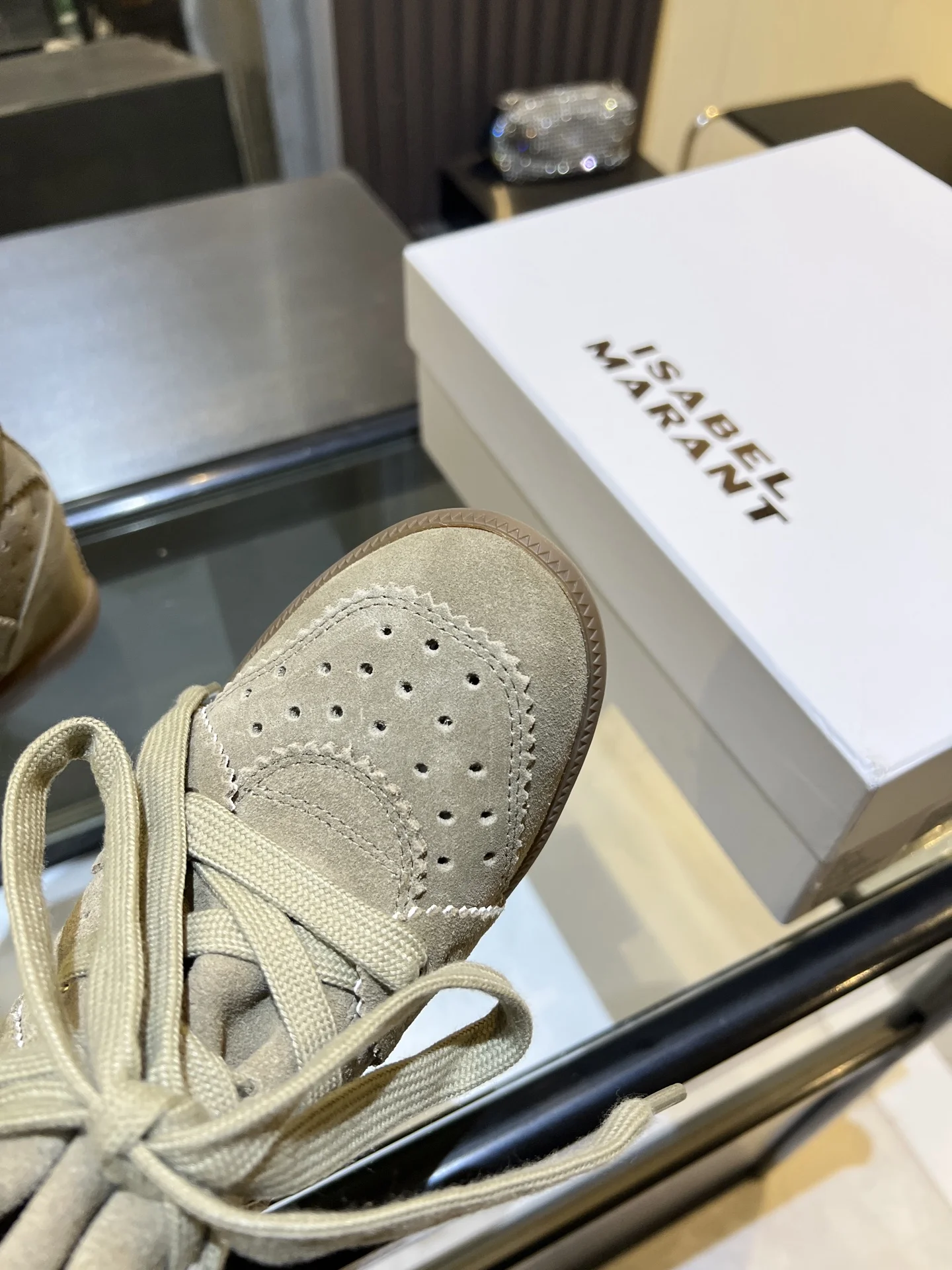 ISABEL MARANT Sneakers Suede Beige-Brown EU35-40 B90202609110900 - Image 7