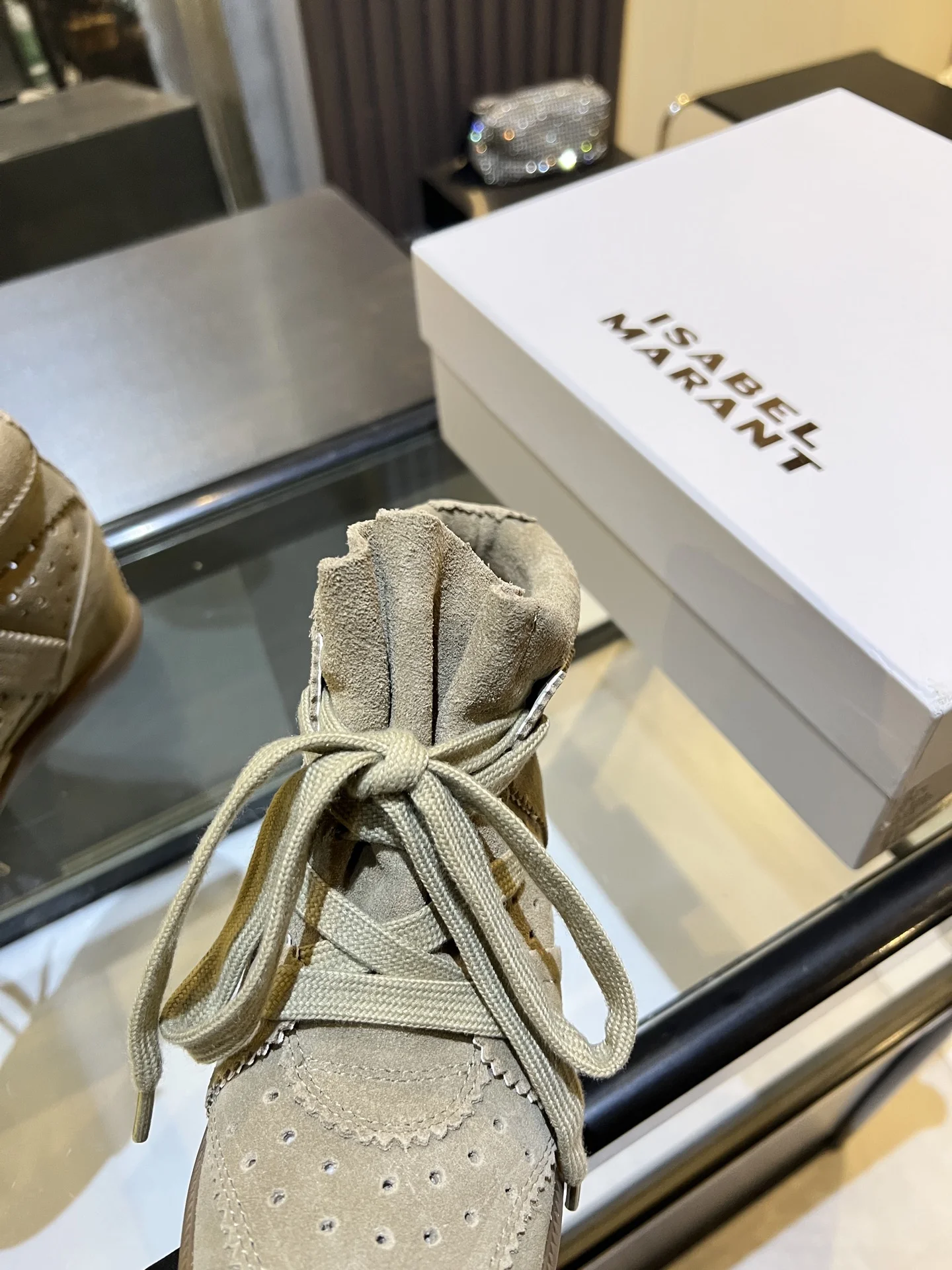 ISABEL MARANT Sneakers Suede Beige-Brown EU35-40 B90202609110900 - Image 8