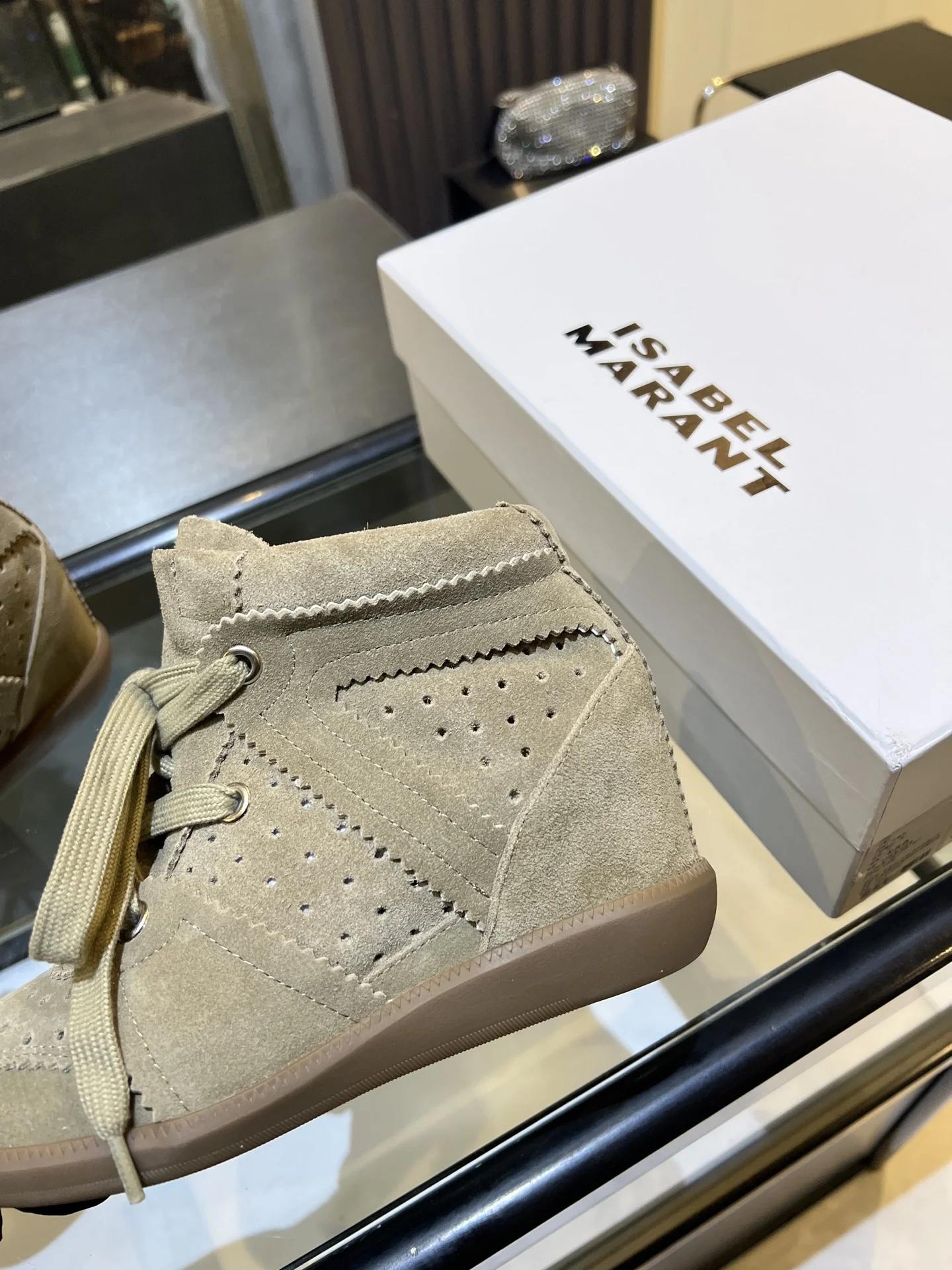 ISABEL MARANT Sneakers Suede Beige-Brown EU35-40 B90202609110900 - Image 9