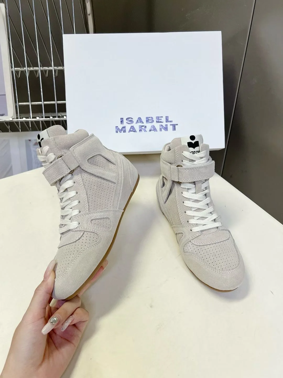 ISABEL MARANT Sneakers Suede Grey-White EU35-40 B60202609111839 - Image 4