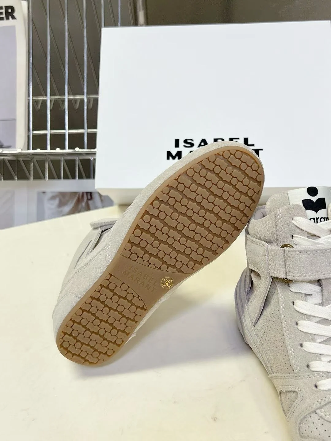 ISABEL MARANT Sneakers Suede Grey-White EU35-40 B60202609111839 - Image 9