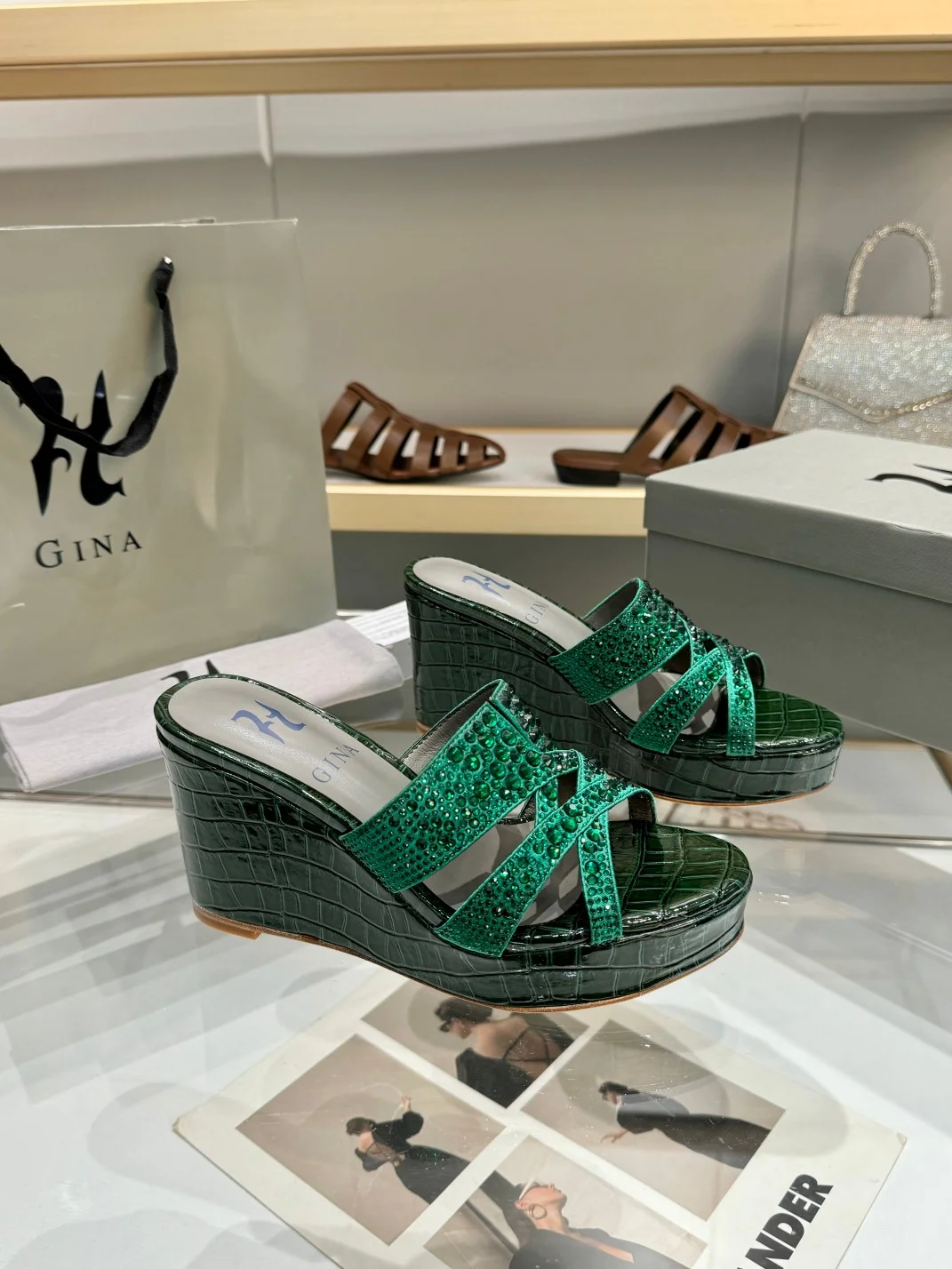 JIL SANDER Sandals Leather Rubber Green EU36-41 B60202609111327 - Image 2