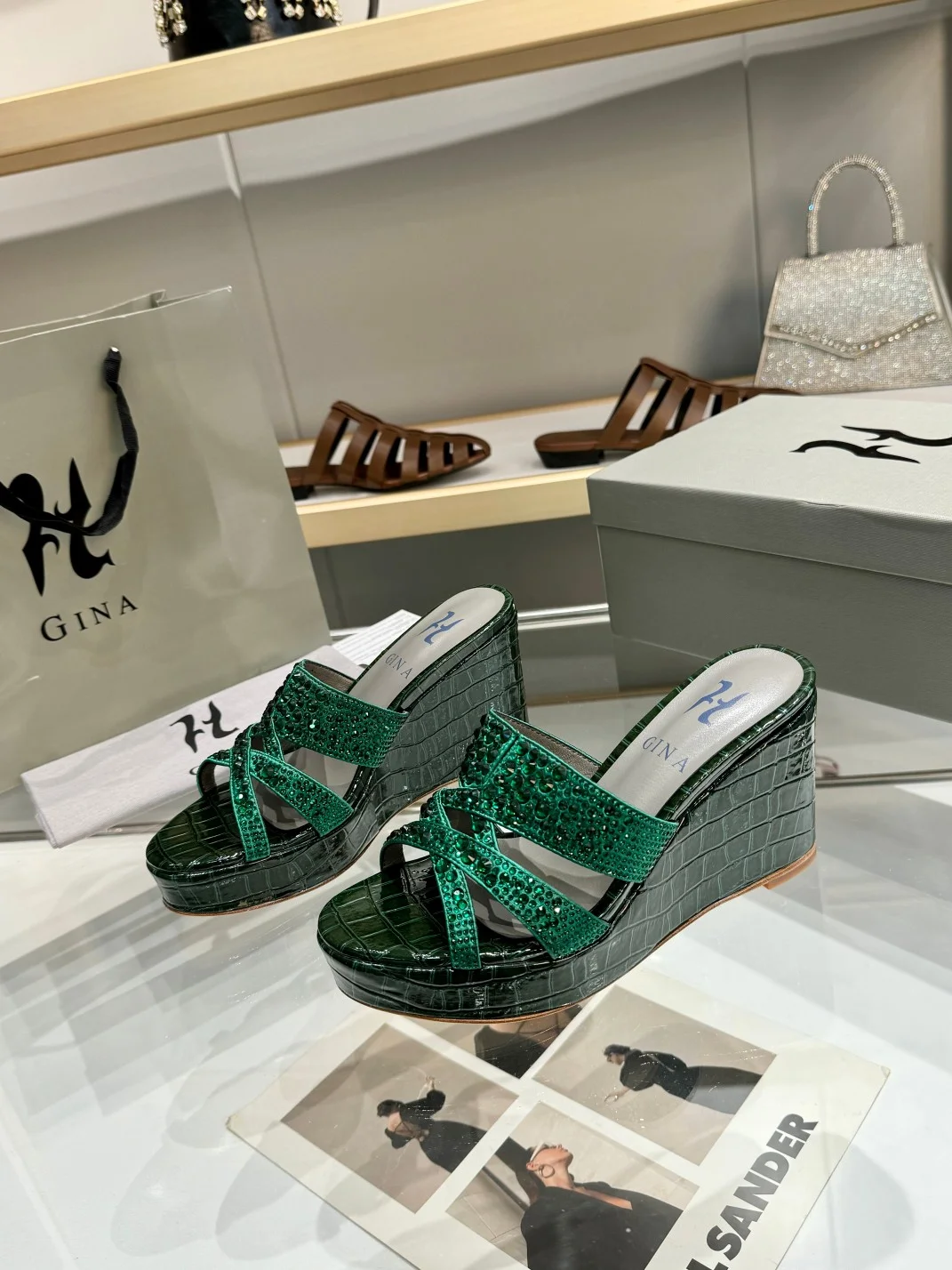 JIL SANDER Sandals Leather Rubber Green EU36-41 B60202609111327 - Image 3