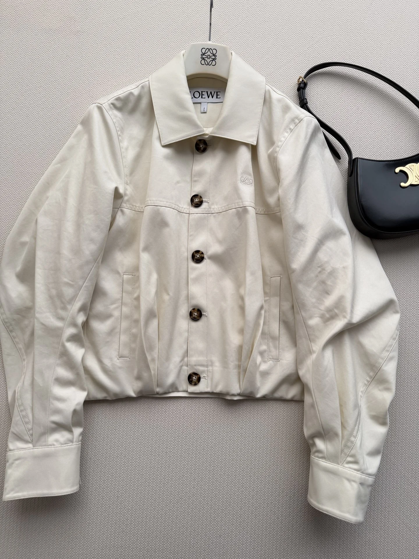 LOEWE Jackets Cotton Blend Cream-Brown S-M-L D45202609061589 - Image 3
