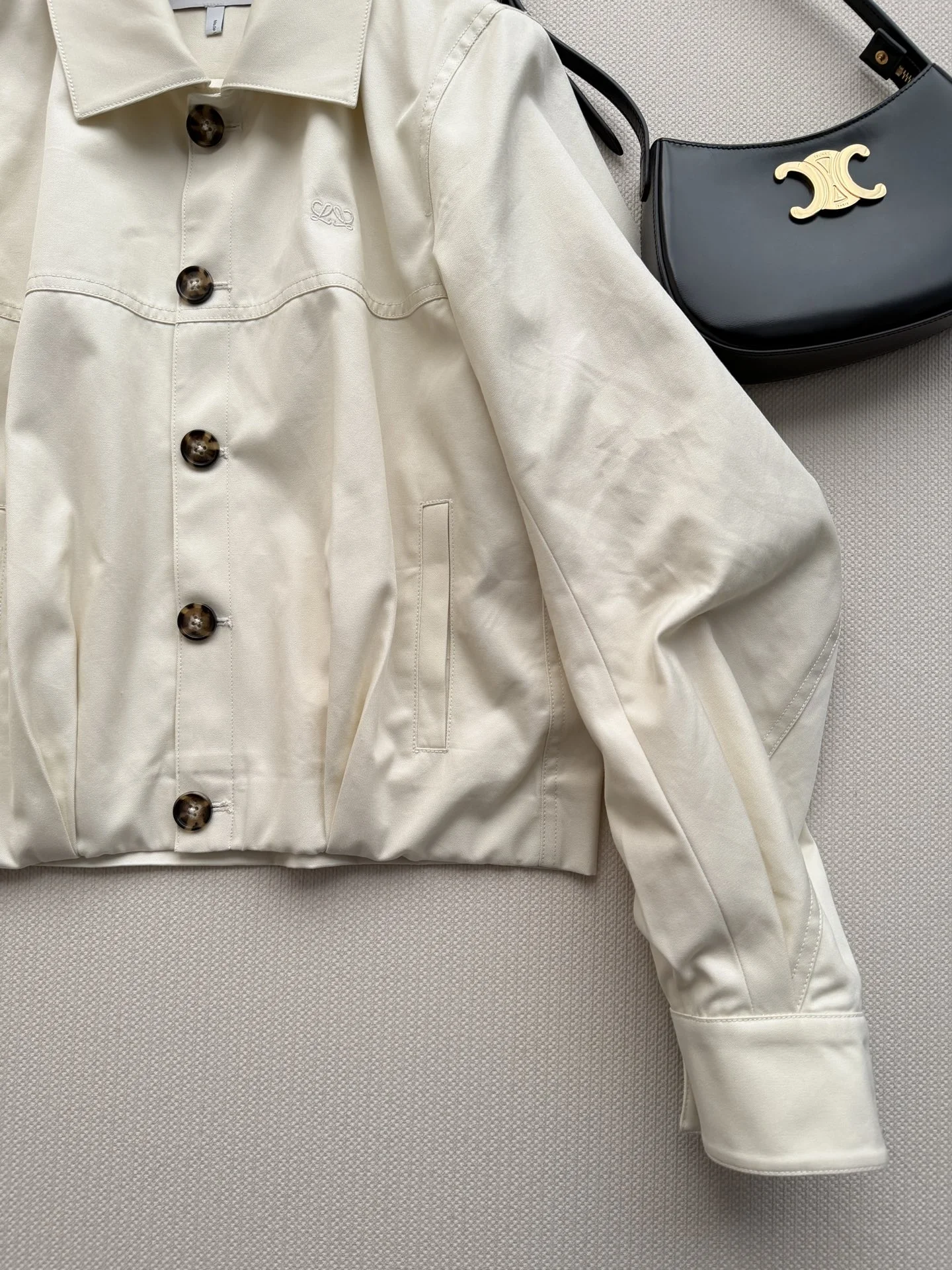 LOEWE Jackets Cotton Blend Cream-Brown S-M-L D45202609061589 - Image 4