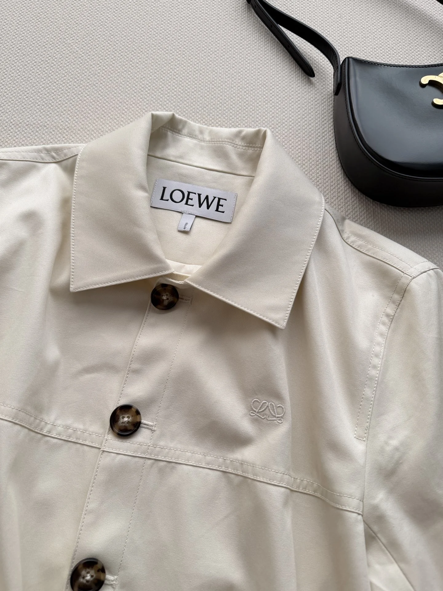 LOEWE Jackets Cotton Blend Cream-Brown S-M-L D45202609061589 - Image 7