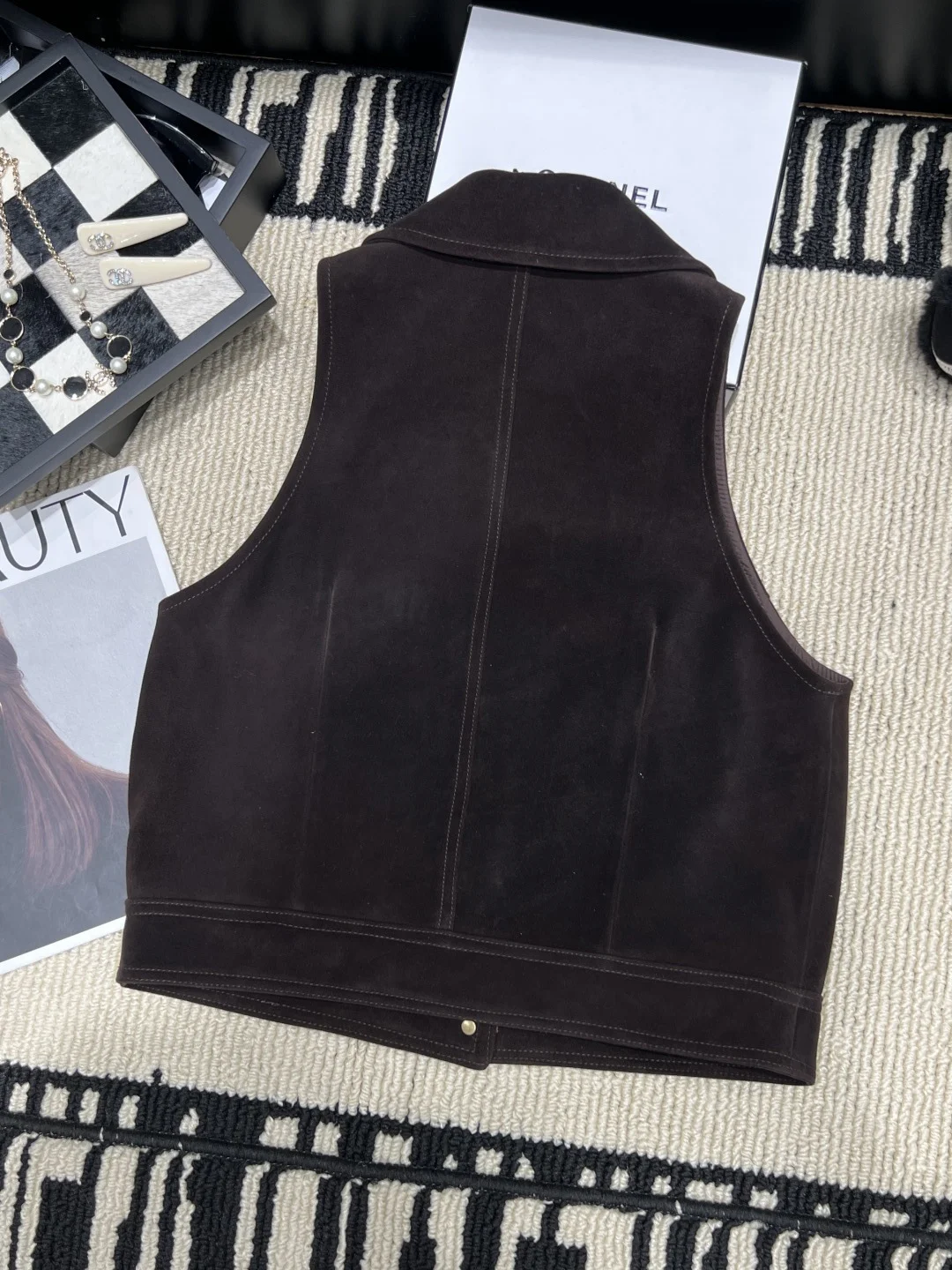 LOEWE Jackets Suede Brown-Gold S-XL E35202609061878 - Image 7