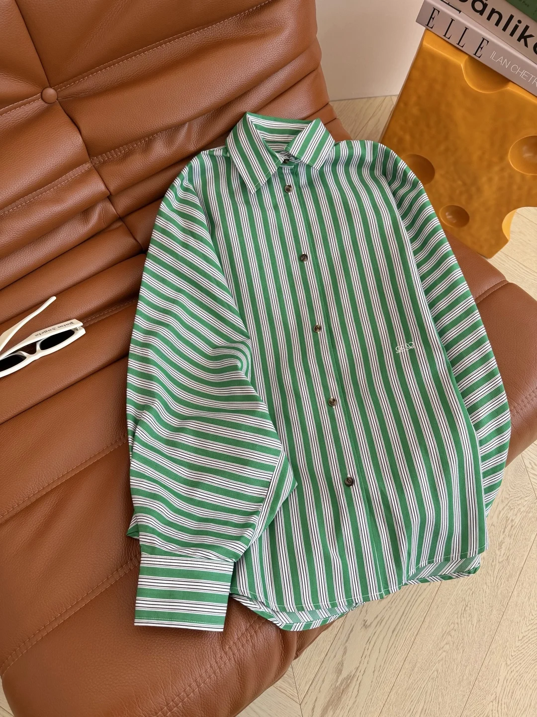 LOEWE Shirts Black-Green-White S-L C15202609063062 - Image 5