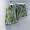 LOEWE Shirts Green-White S-L C20202609062273