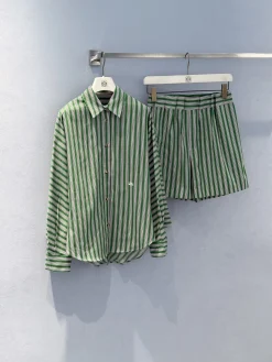 LOEWE Shirts Green-White S-L C20202609062273