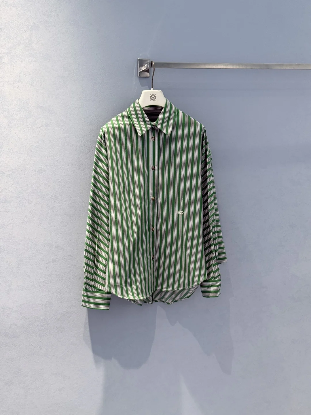 LOEWE Shirts Green-White S-L C20202609062273 - Image 3