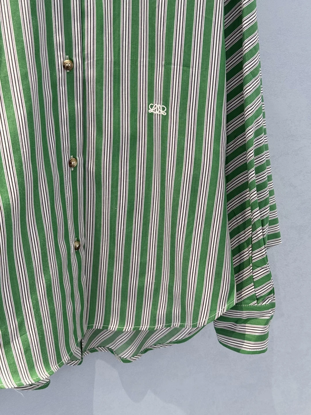 LOEWE Shirts Green-White S-L C20202609062273 - Image 7