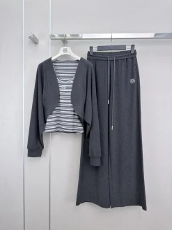 LOEWE Suits Dark Gray-White S-L B75202609061141