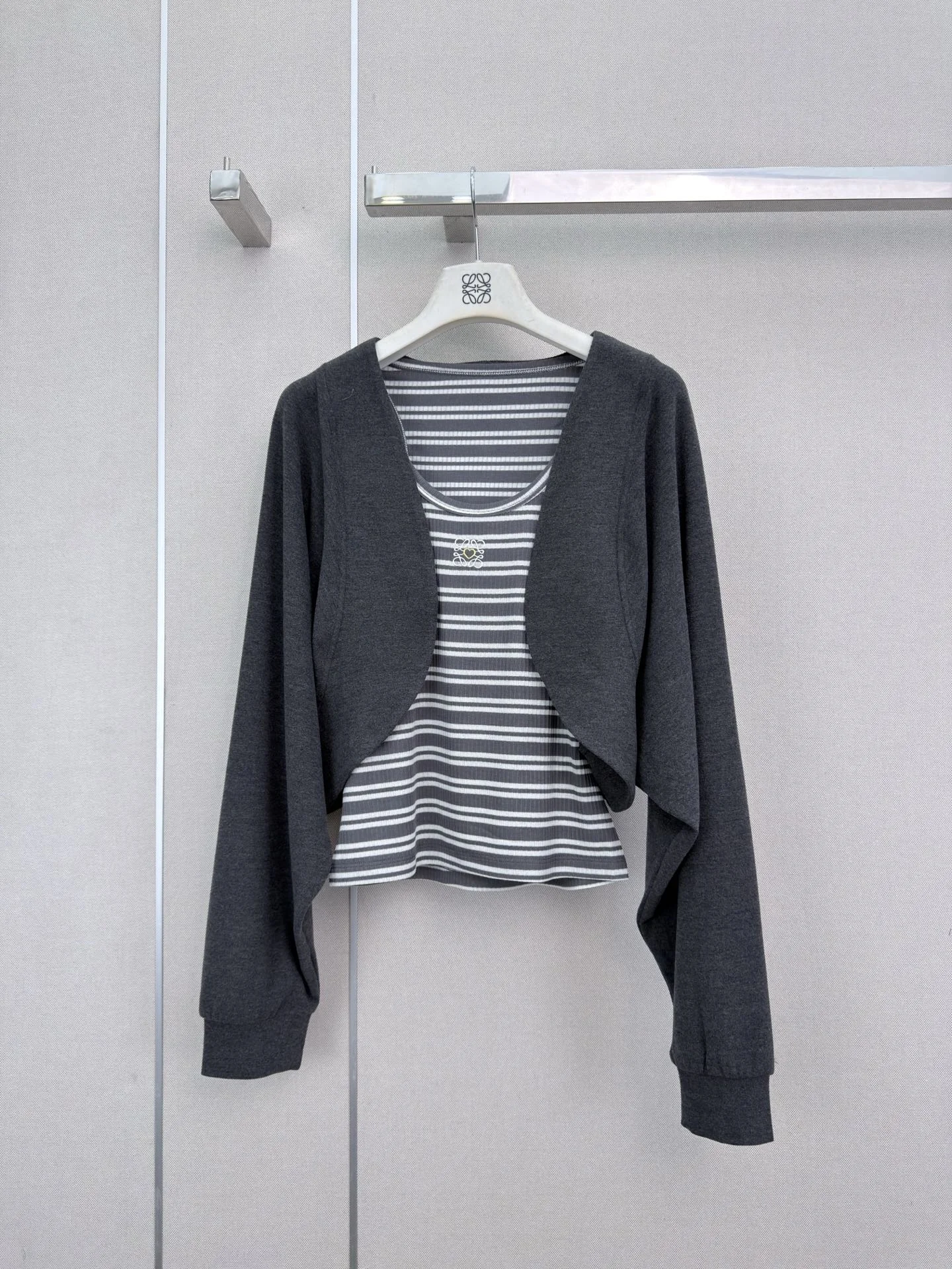 LOEWE Suits Dark Gray-White S-L B75202609061141 - Image 2