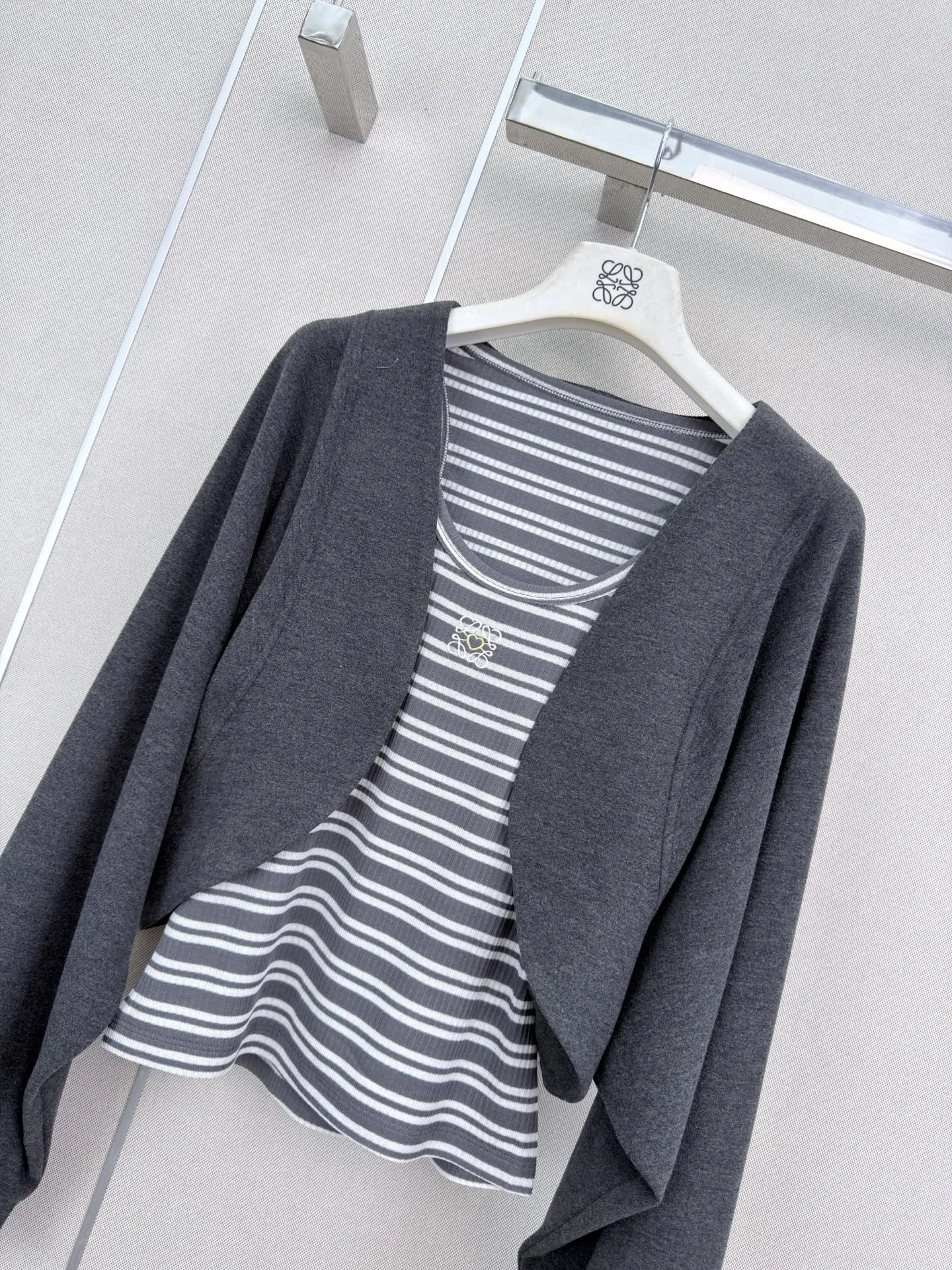 LOEWE Suits Dark Gray-White S-L B75202609061141 - Image 3
