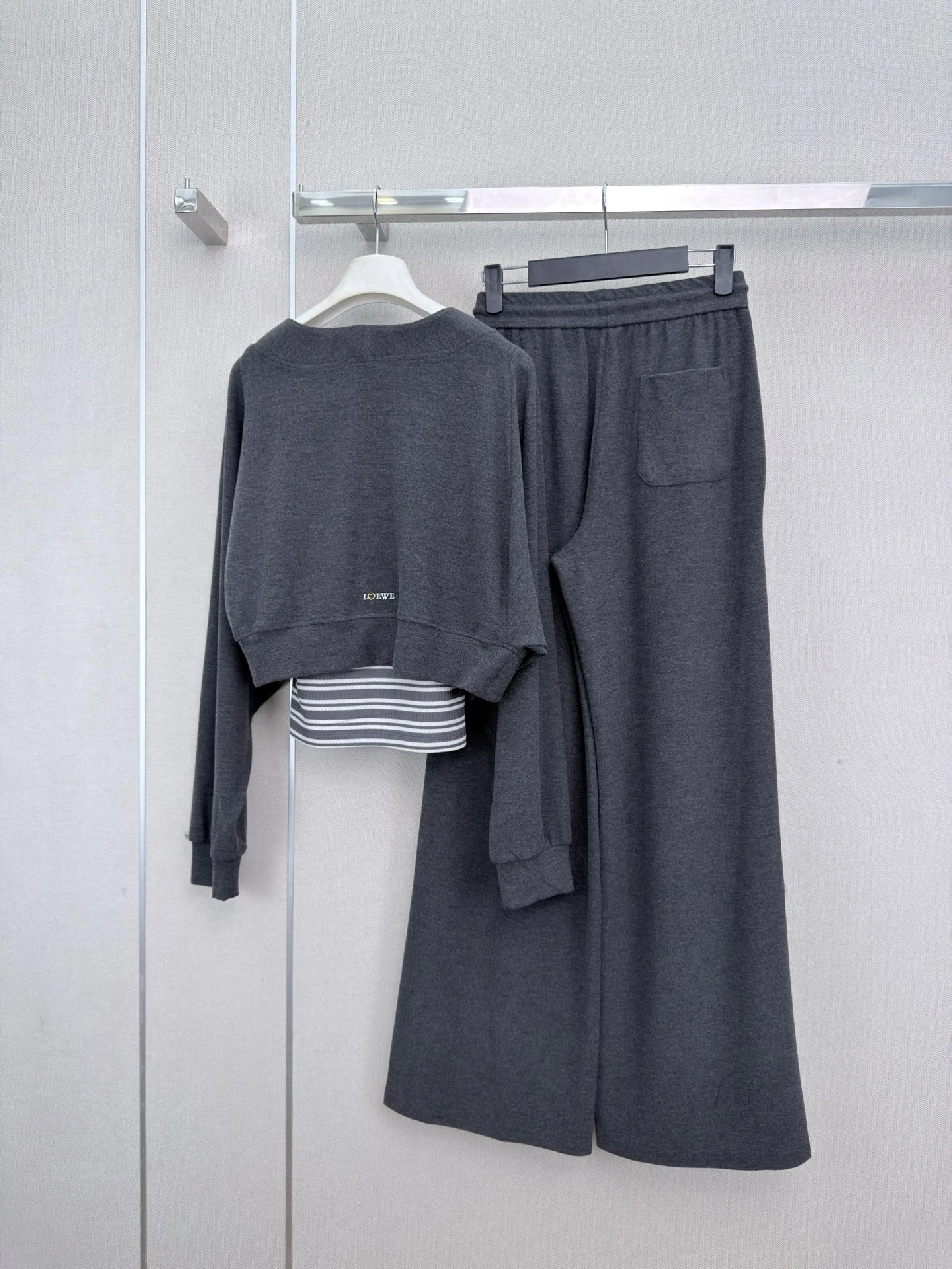 LOEWE Suits Dark Gray-White S-L B75202609061141 - Image 7
