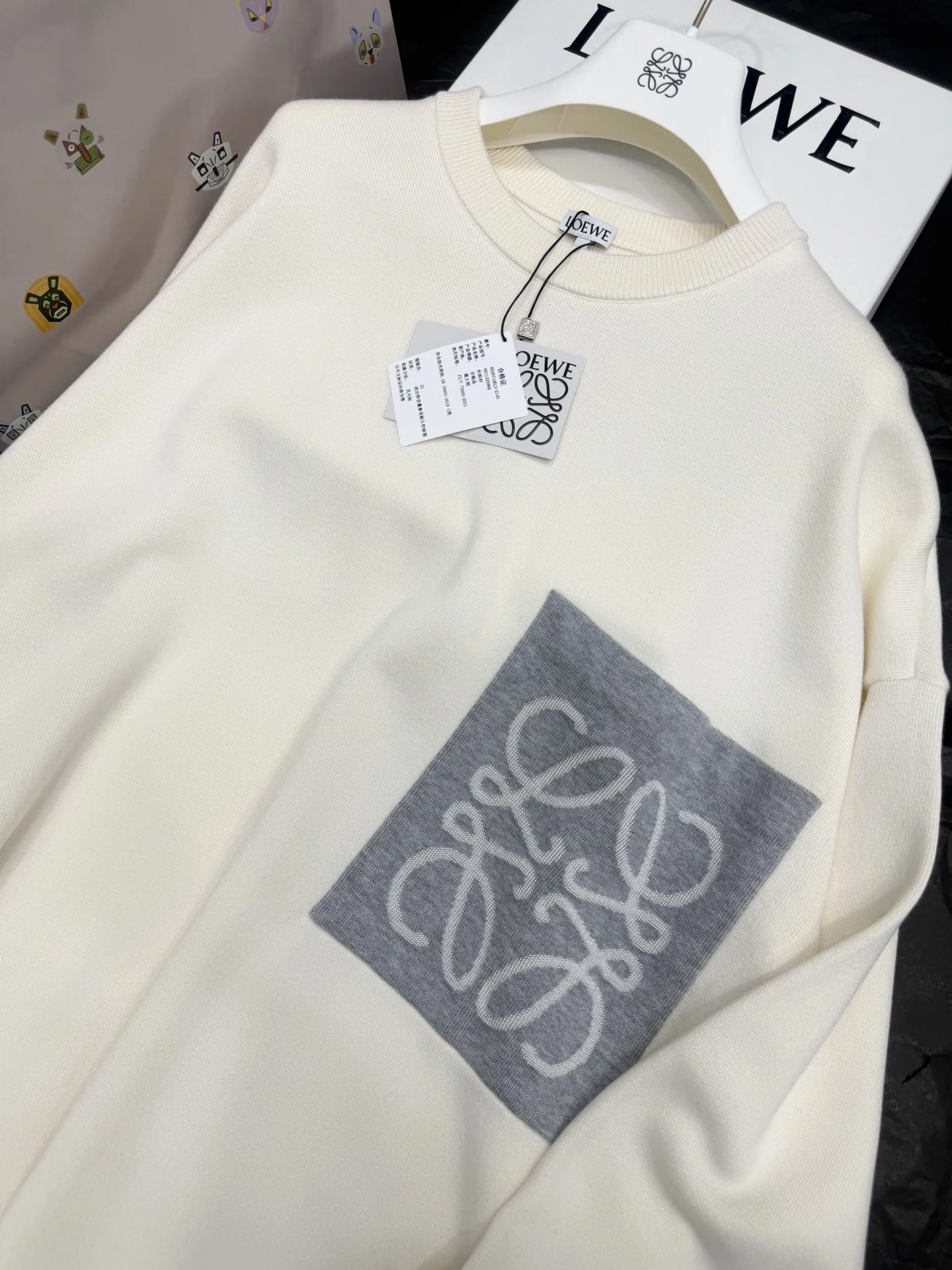 LOEWE Sweaters Cream-Gray S-L C85202609061005 - Image 2