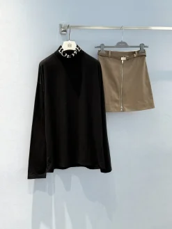 LOEWE T-shirts Cotton Black-Khaki S-M-L A90202609062272