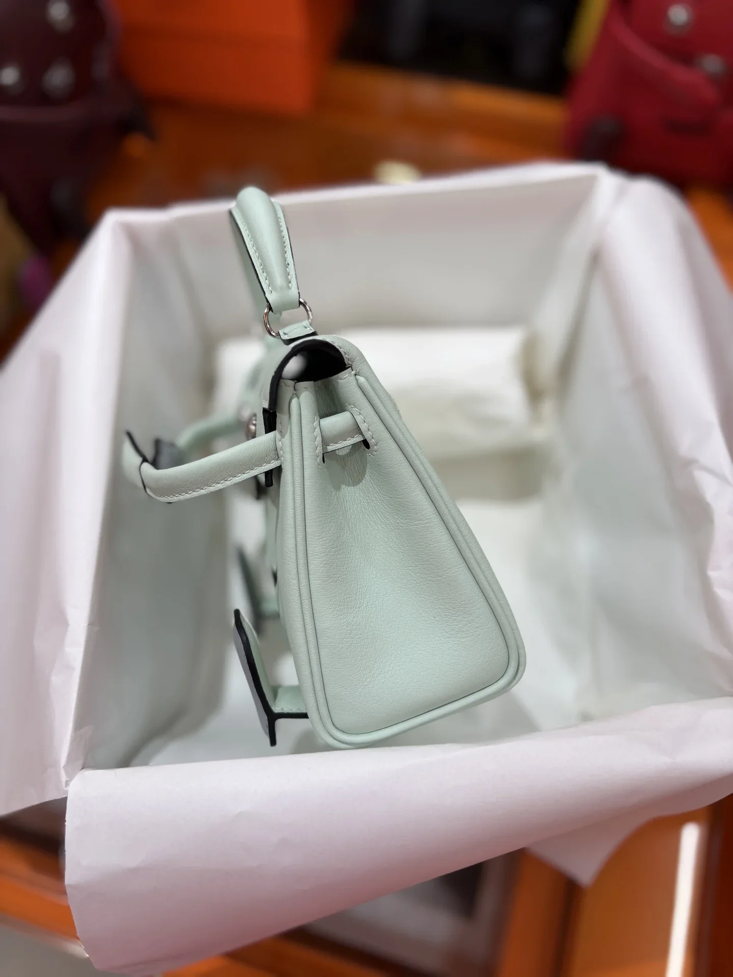 LOEWE Top Handle Bags Mint Green-Gray 16CM A350202609090303 - Image 5