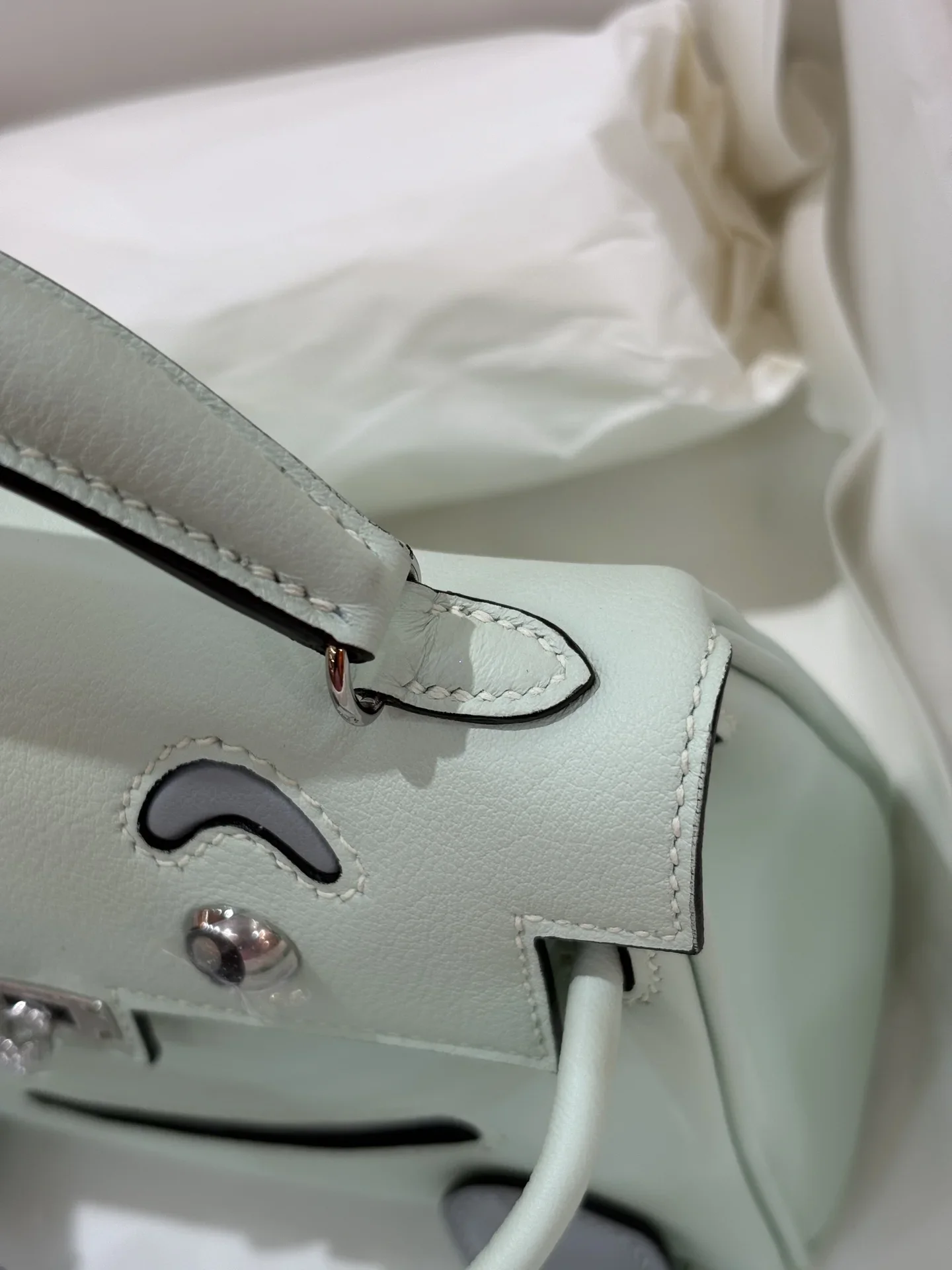 LOEWE Top Handle Bags Mint Green-Gray 16CM A350202609090303 - Image 6