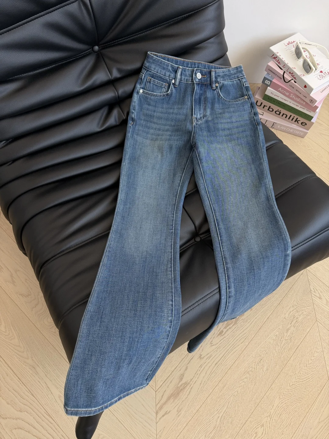 LOEWE Trousers Stretch Denim Blue-White S-L B45202609063049 - Image 4