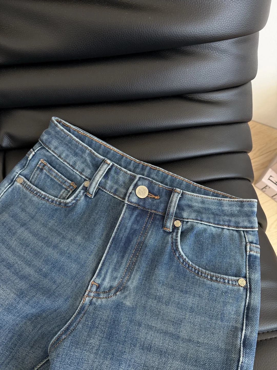 LOEWE Trousers Stretch Denim Blue-White S-L B45202609063049 - Image 6