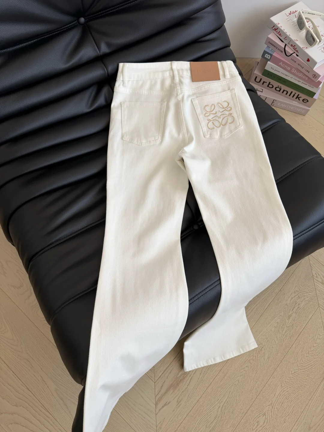 LOEWE Trousers Stretch Denim Blue-White S-L B45202609063049 - Image 9