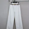 LOEWE Trousers White-Khaki S-L A95202609061935