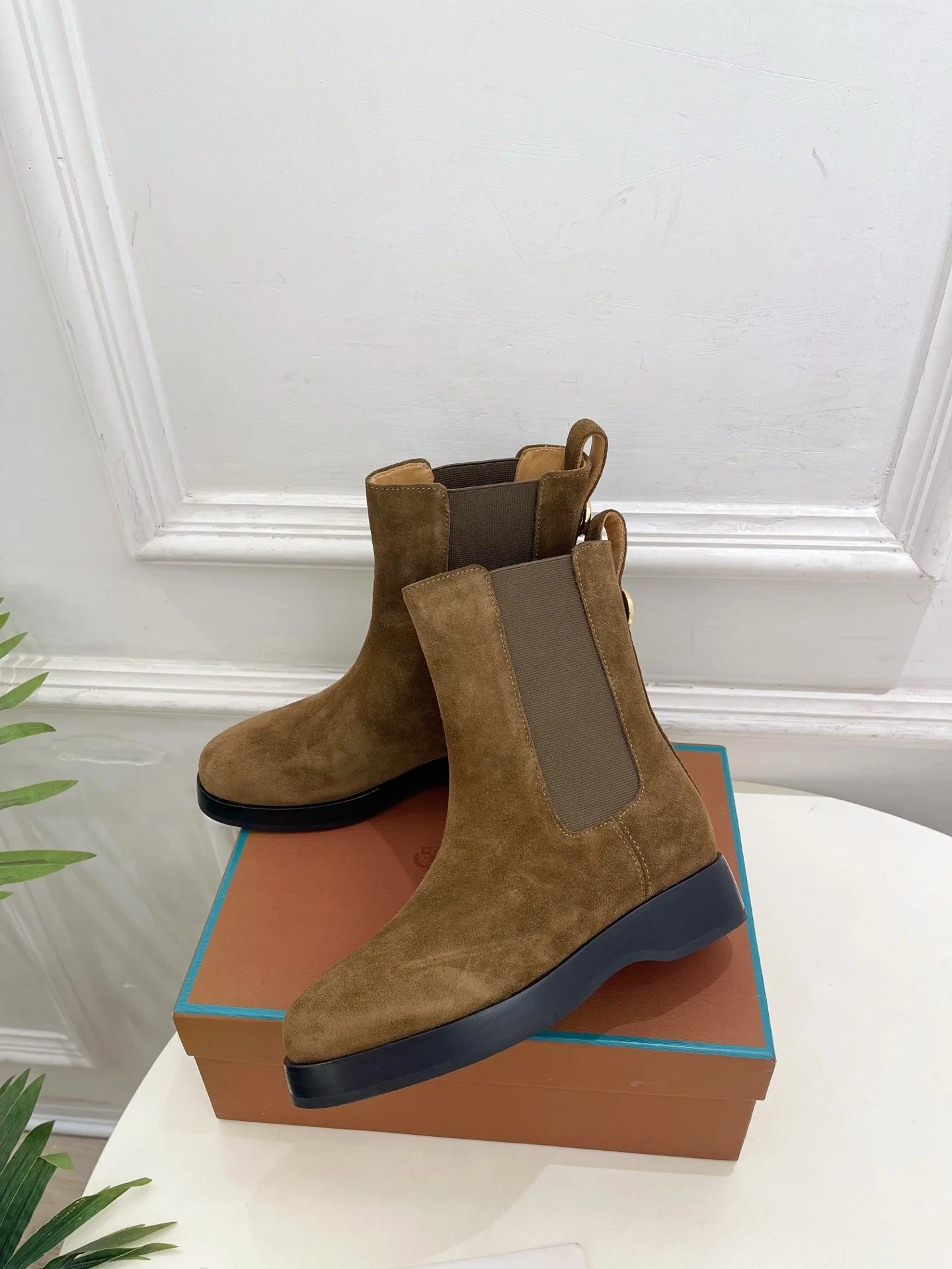 LORO PIANA Booties Calf Leather Brown-Black EU35-39 C80202609110213 - Image 3