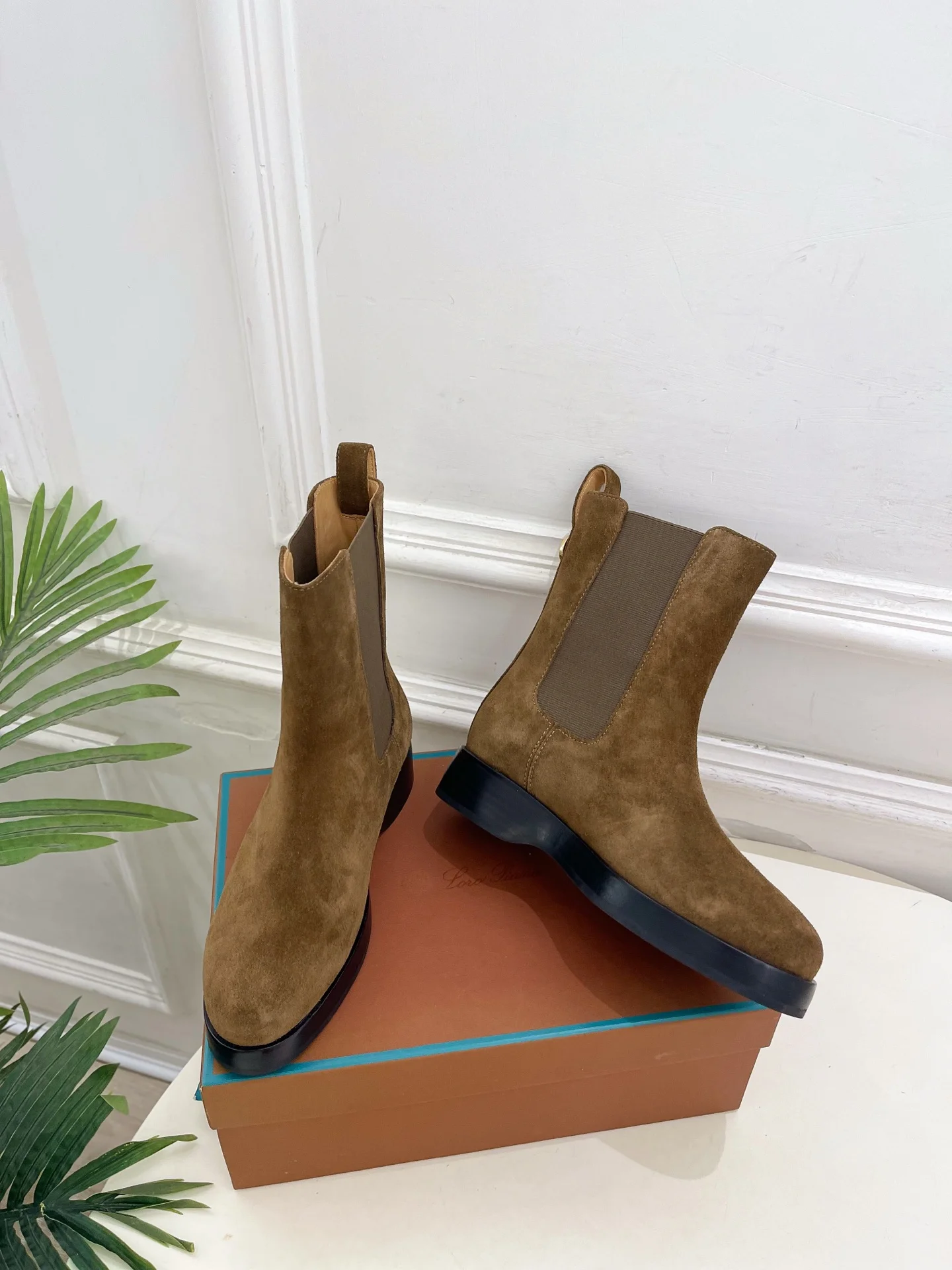 LORO PIANA Booties Calf Leather Brown-Black EU35-39 C80202609110213 - Image 5