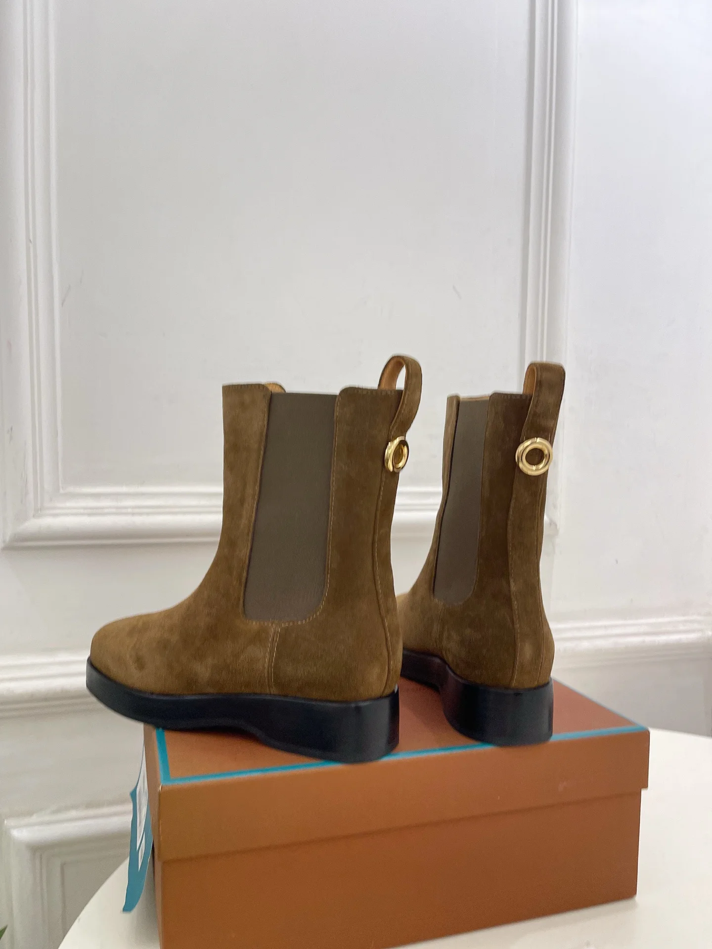 LORO PIANA Booties Calf Leather Brown-Black EU35-39 C80202609110213 - Image 7