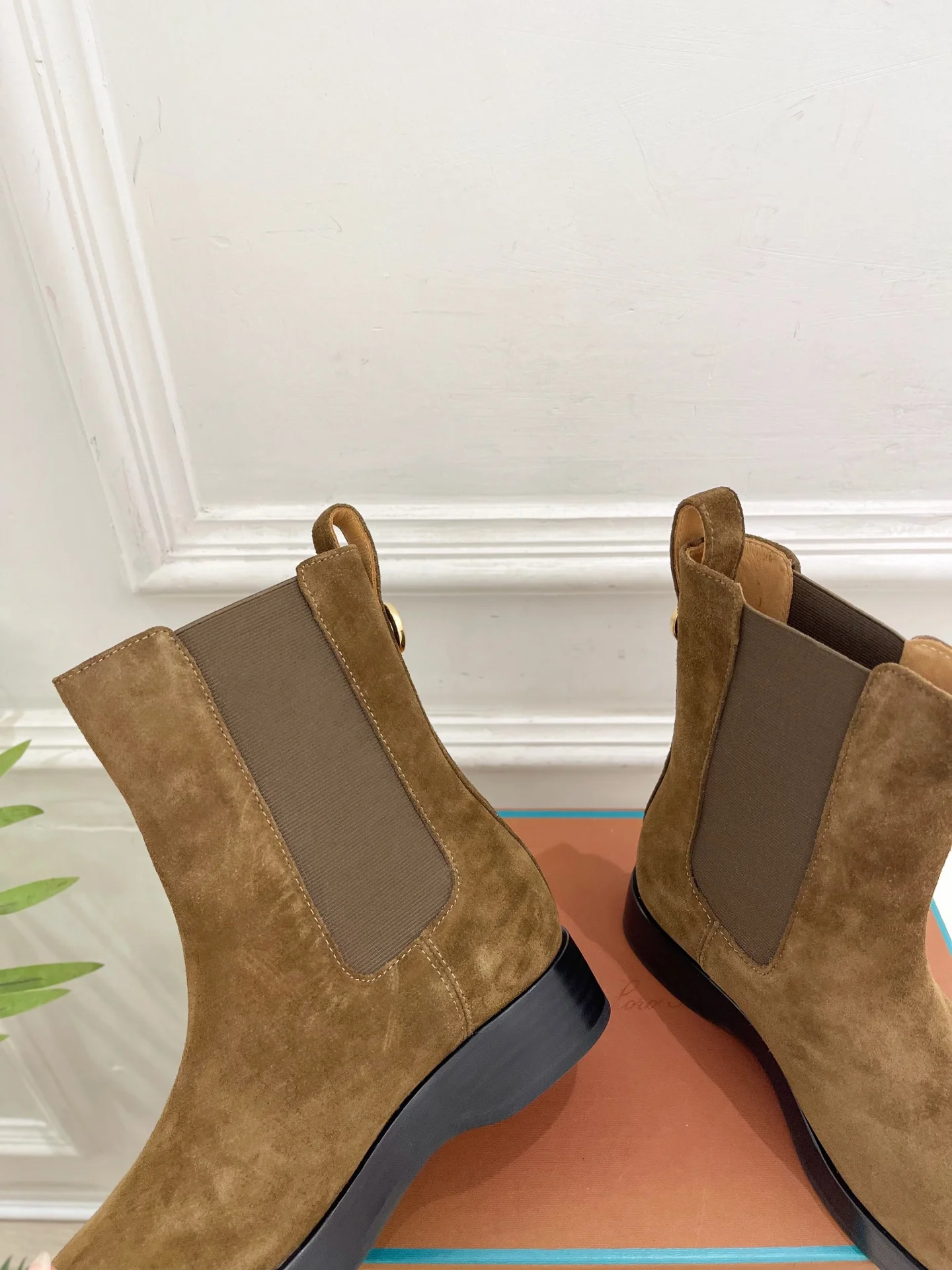 LORO PIANA Booties Calf Leather Brown-Black EU35-39 C80202609110213 - Image 8