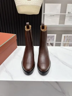 LORO PIANA Booties Calf Leather Brown-Black EU35-41 C90202609110670