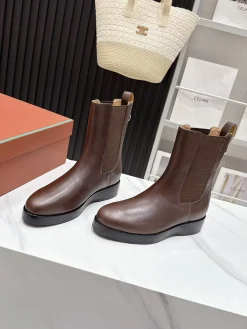 Alternative view of LORO PIANA Booties Calf Leather Brown-Black EU35-41 C90202609110670