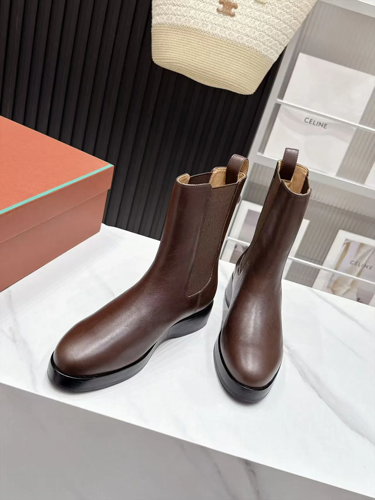 LORO PIANA Booties Calf Leather Brown-Black EU35-41 C90202609110670 - Image 3