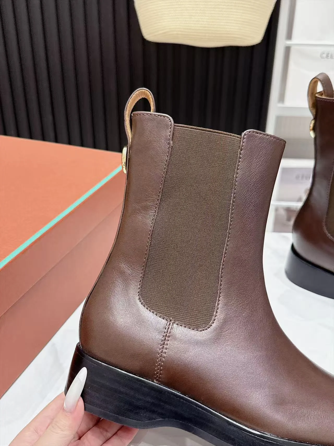 LORO PIANA Booties Calf Leather Brown-Black EU35-41 C90202609110670 - Image 6
