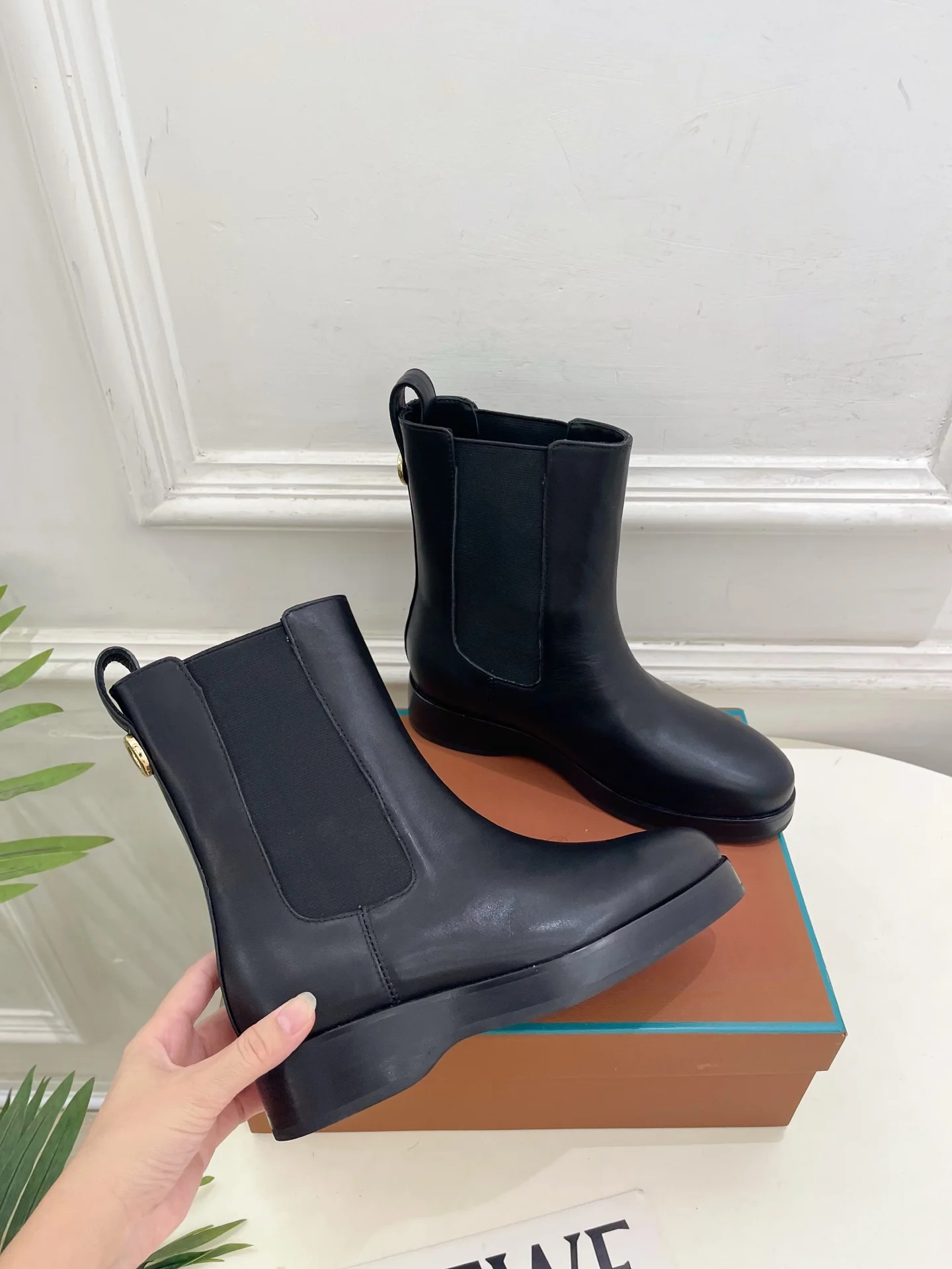 LORO PIANA Boots Calf Leather Black EU35-39 C80202609110212 - Image 5