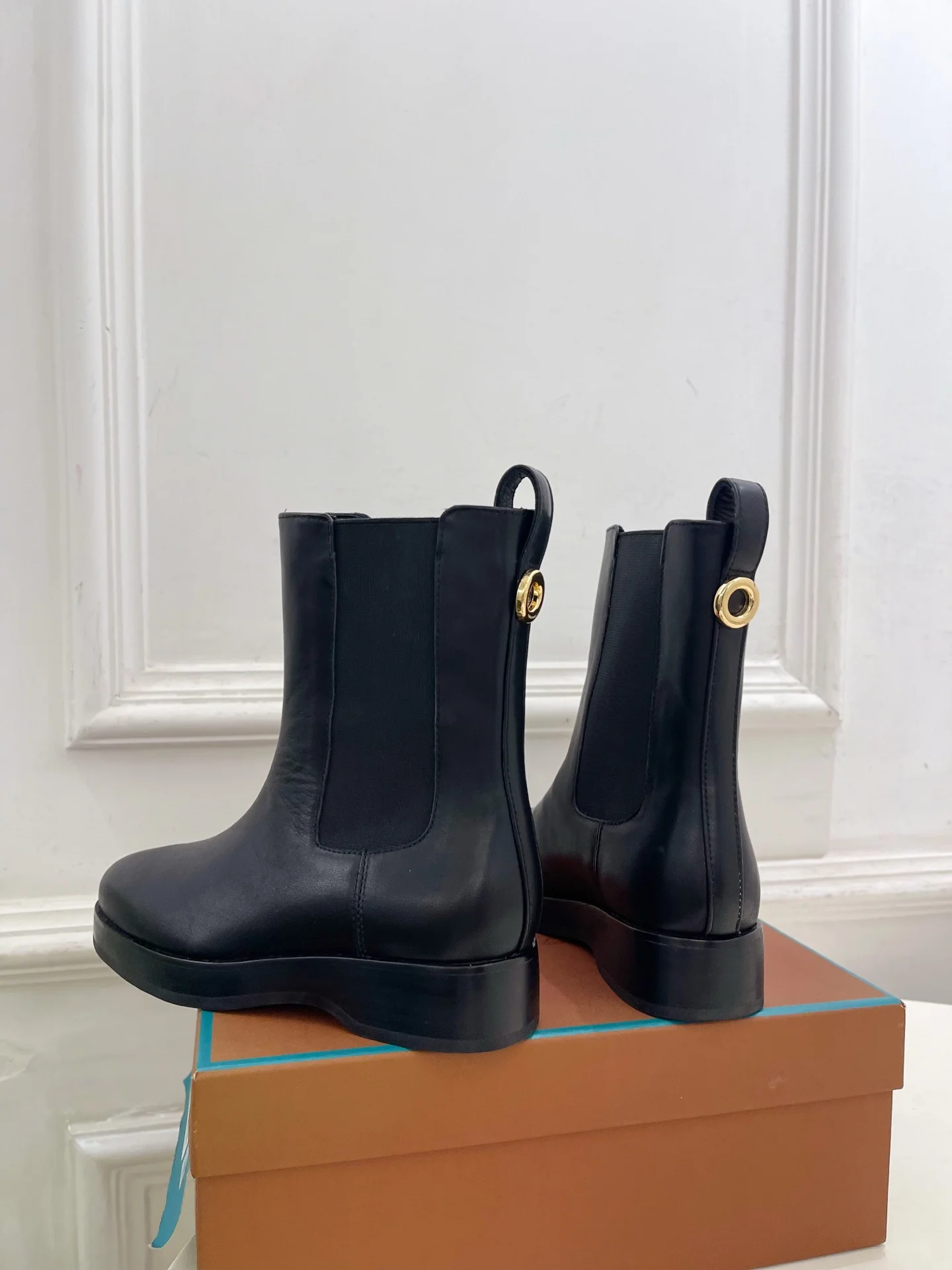 LORO PIANA Boots Calf Leather Black EU35-39 C80202609110212 - Image 8