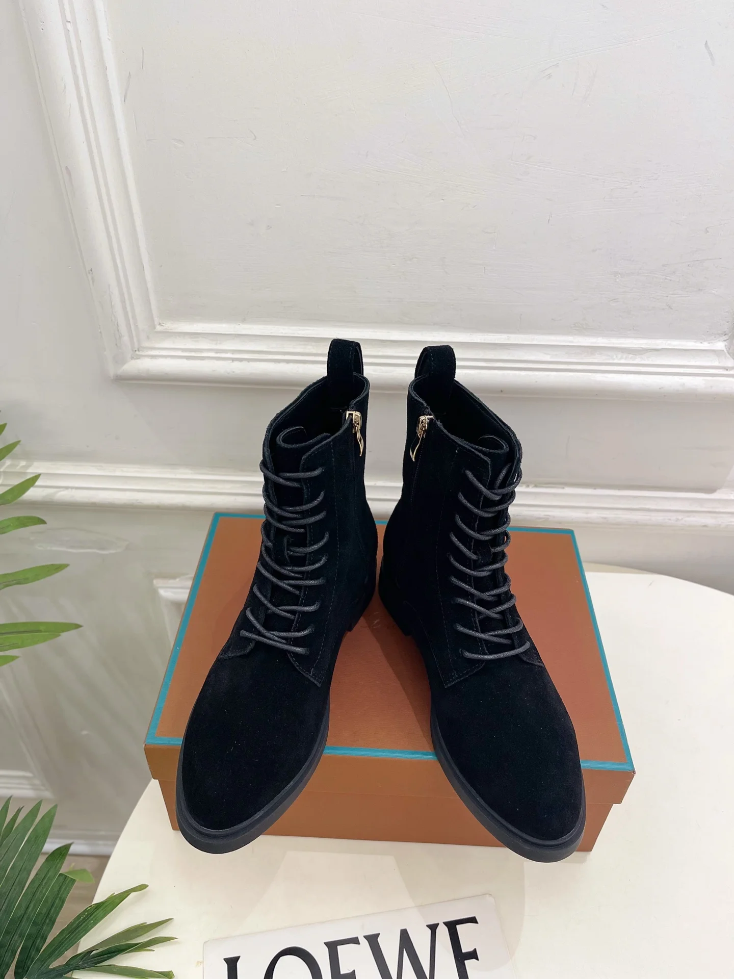 LORO PIANA Boots Calf Leather Black-Gold EU35-39 C60202609110211