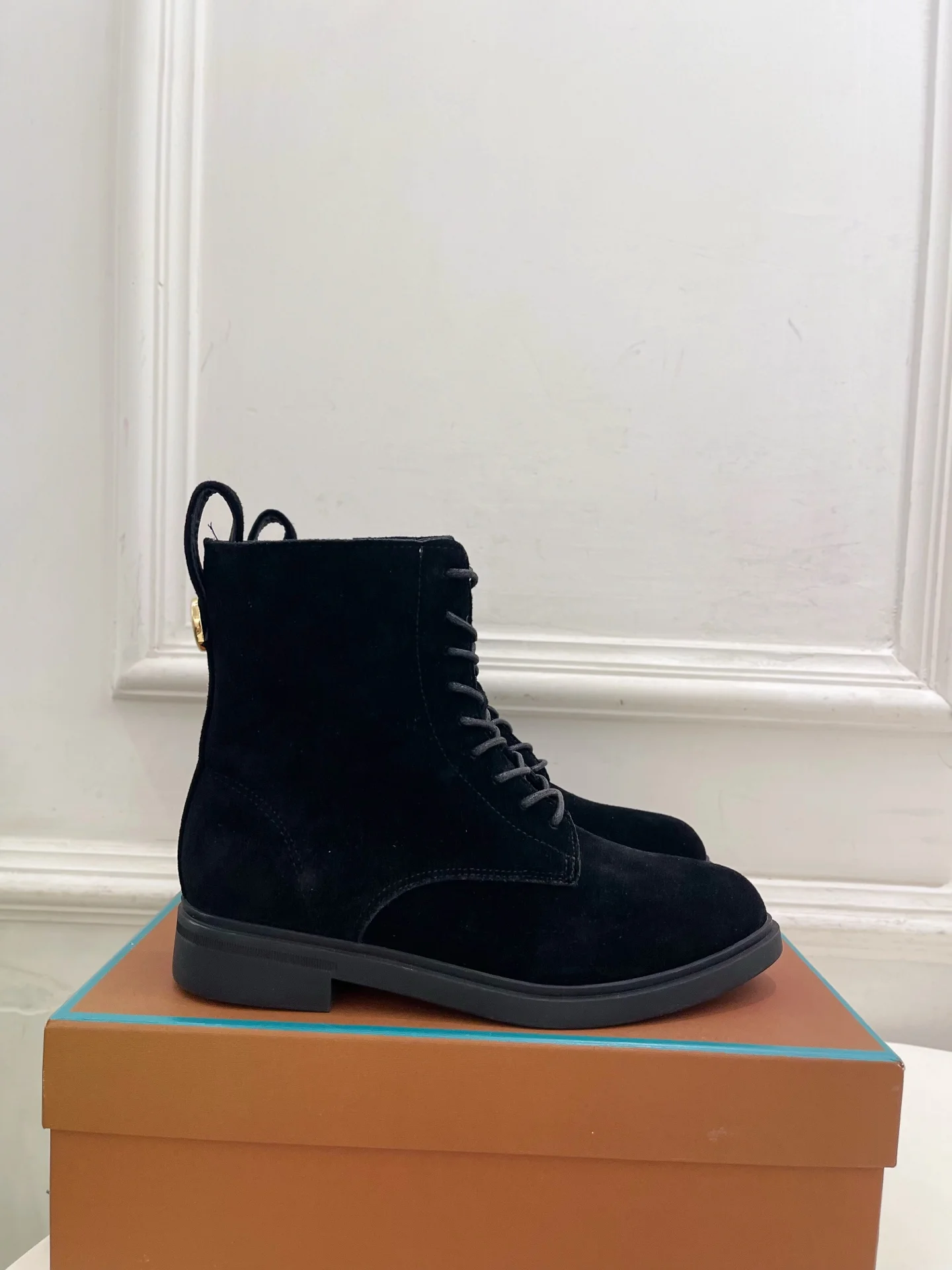 LORO PIANA Boots Calf Leather Black-Gold EU35-39 C60202609110211 - Image 2