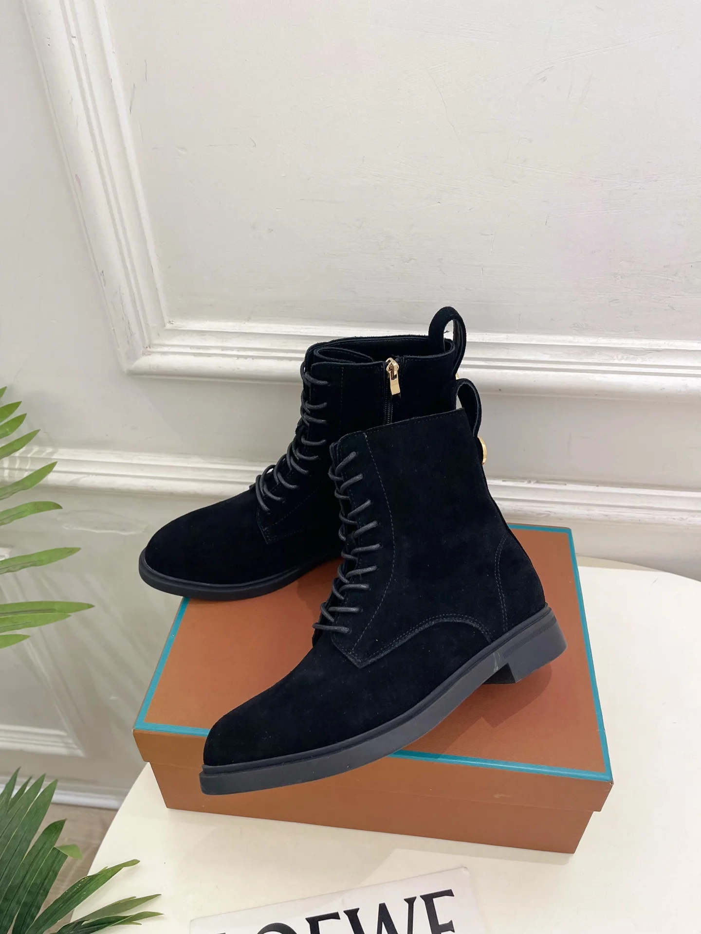 LORO PIANA Boots Calf Leather Black-Gold EU35-39 C60202609110211 - Image 3