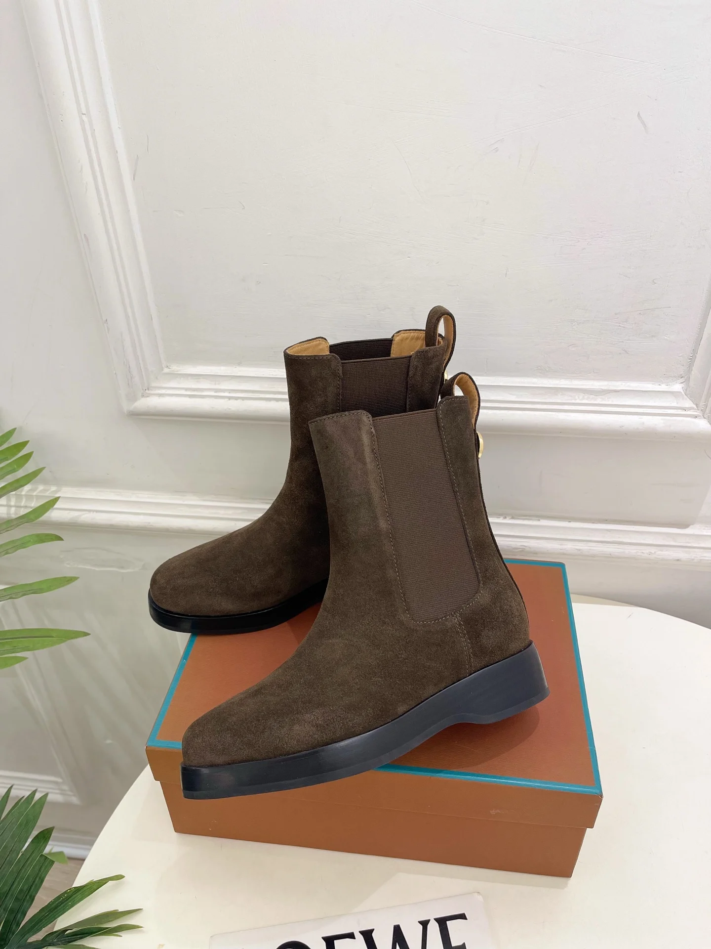 LORO PIANA Boots Calf Leather Brown-Black EU35-39 C80202609110214 - Image 3