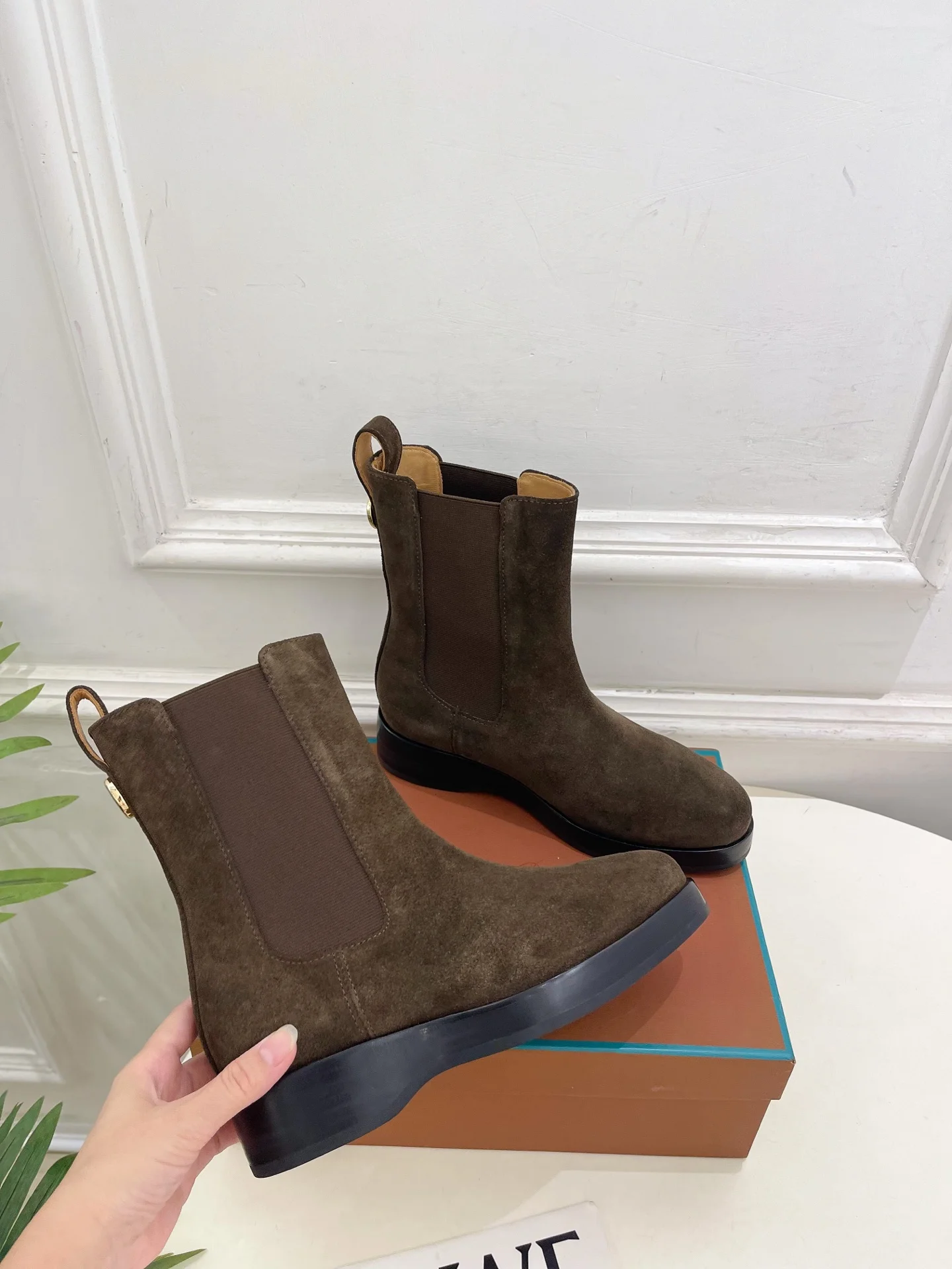 LORO PIANA Boots Calf Leather Brown-Black EU35-39 C80202609110214 - Image 5