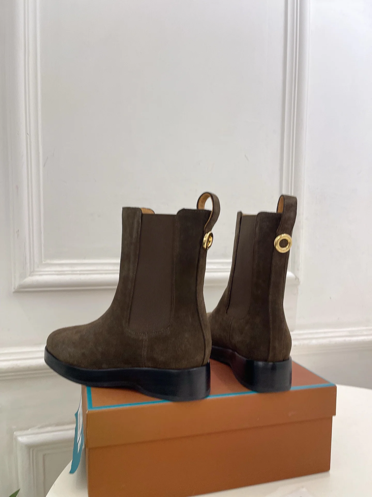 LORO PIANA Boots Calf Leather Brown-Black EU35-39 C80202609110214 - Image 8