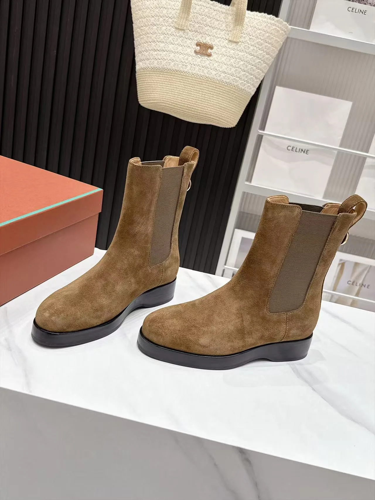LORO PIANA Boots Calf Leather Brown-Black EU35-41 C90202609110667 - Image 2