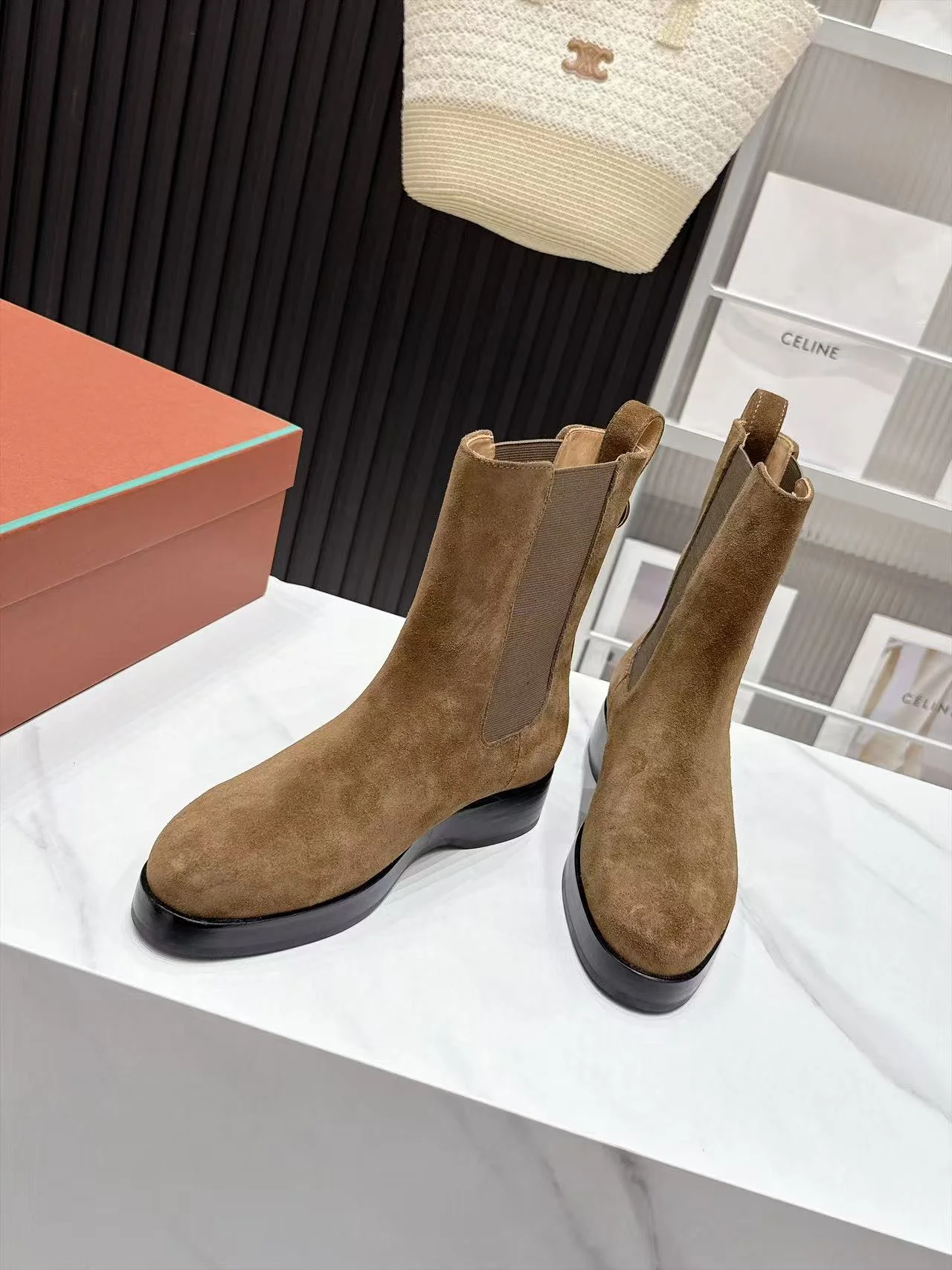 LORO PIANA Boots Calf Leather Brown-Black EU35-41 C90202609110667 - Image 3