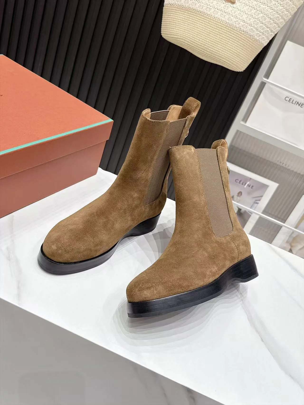 LORO PIANA Boots Calf Leather Brown-Black EU35-41 C90202609110667 - Image 4