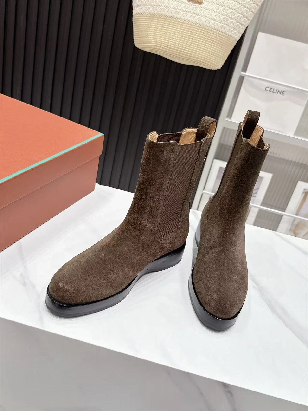 LORO PIANA Boots Calf Leather Brown EU35-41 C90202609110669 - Image 3