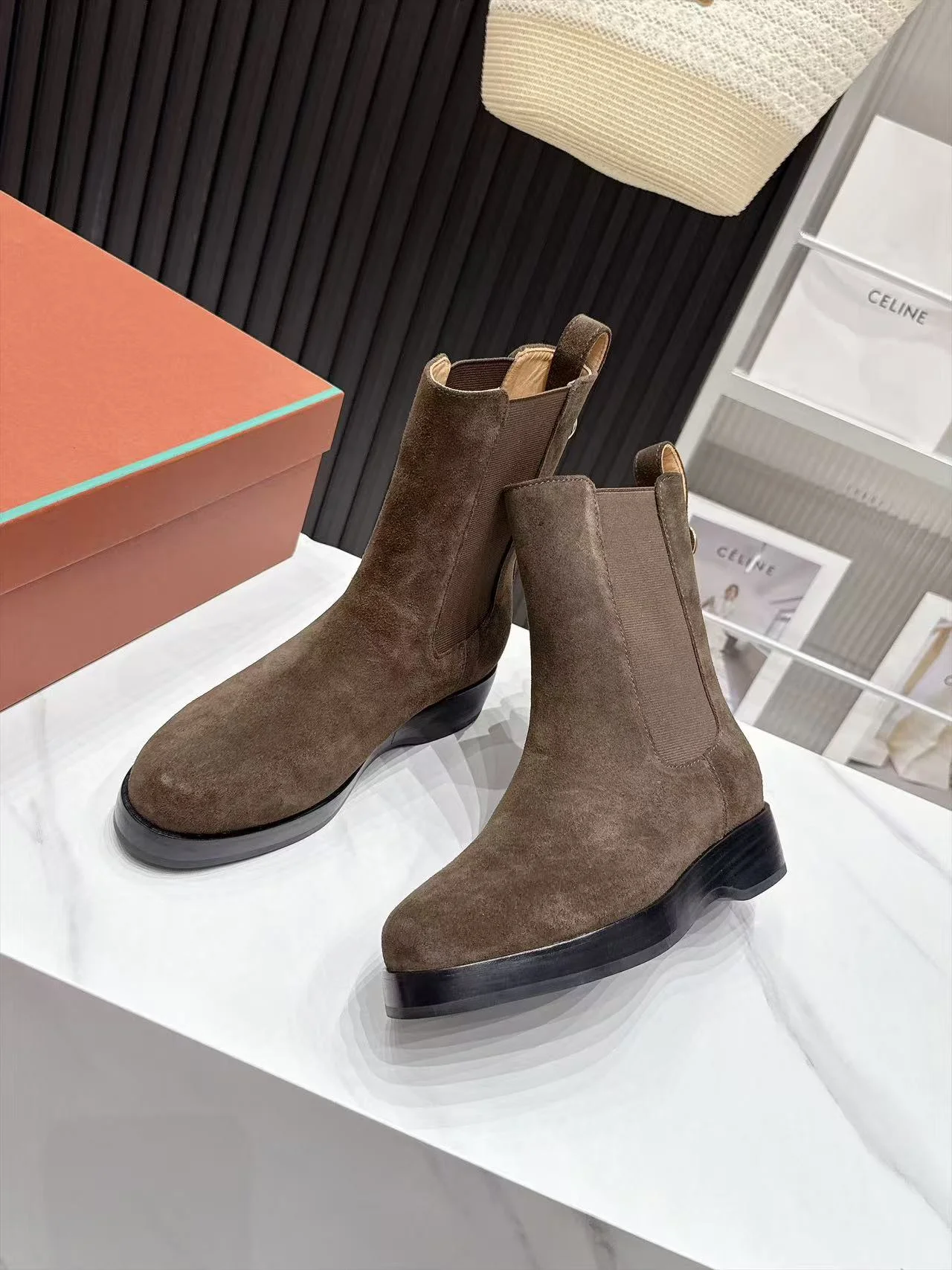 LORO PIANA Boots Calf Leather Brown EU35-41 C90202609110669 - Image 4