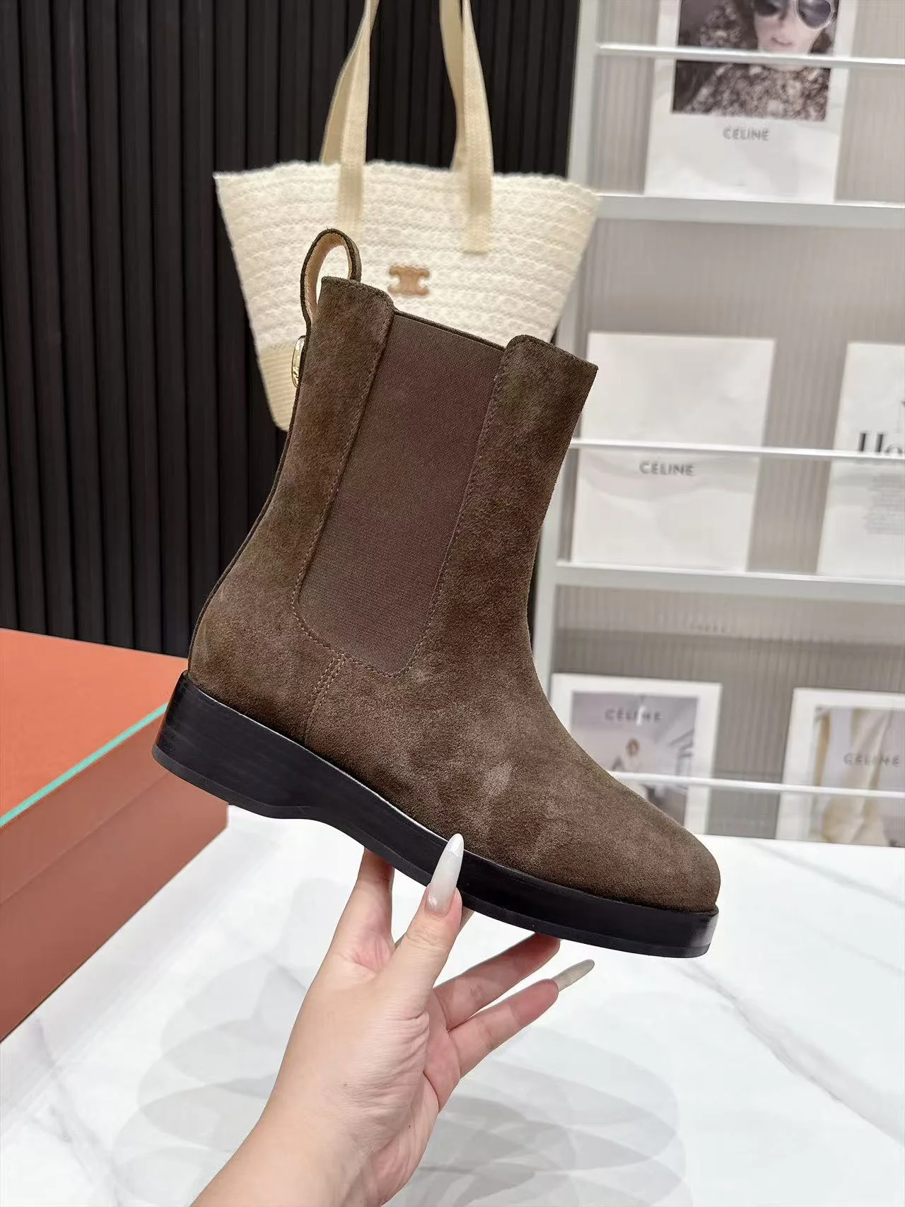 LORO PIANA Boots Calf Leather Brown EU35-41 C90202609110669 - Image 5